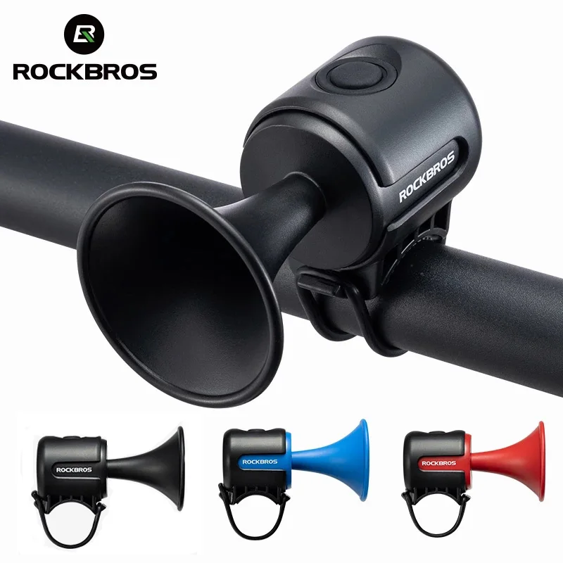 ROCKBROS Bike Electronic Loud Horn 120dB Warning Safety Electric Bicycle Handlebar Alarm Ring Bell IPX4 Waterproof Bike Bell