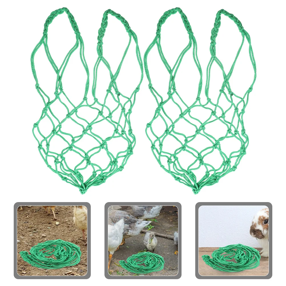 

2Pcs Hanging Nylon Livestock Hay Feed Nets Heavy Duty Slow Feeding Bags Goats Sheep Goat Feeder Goat Hay Feeder