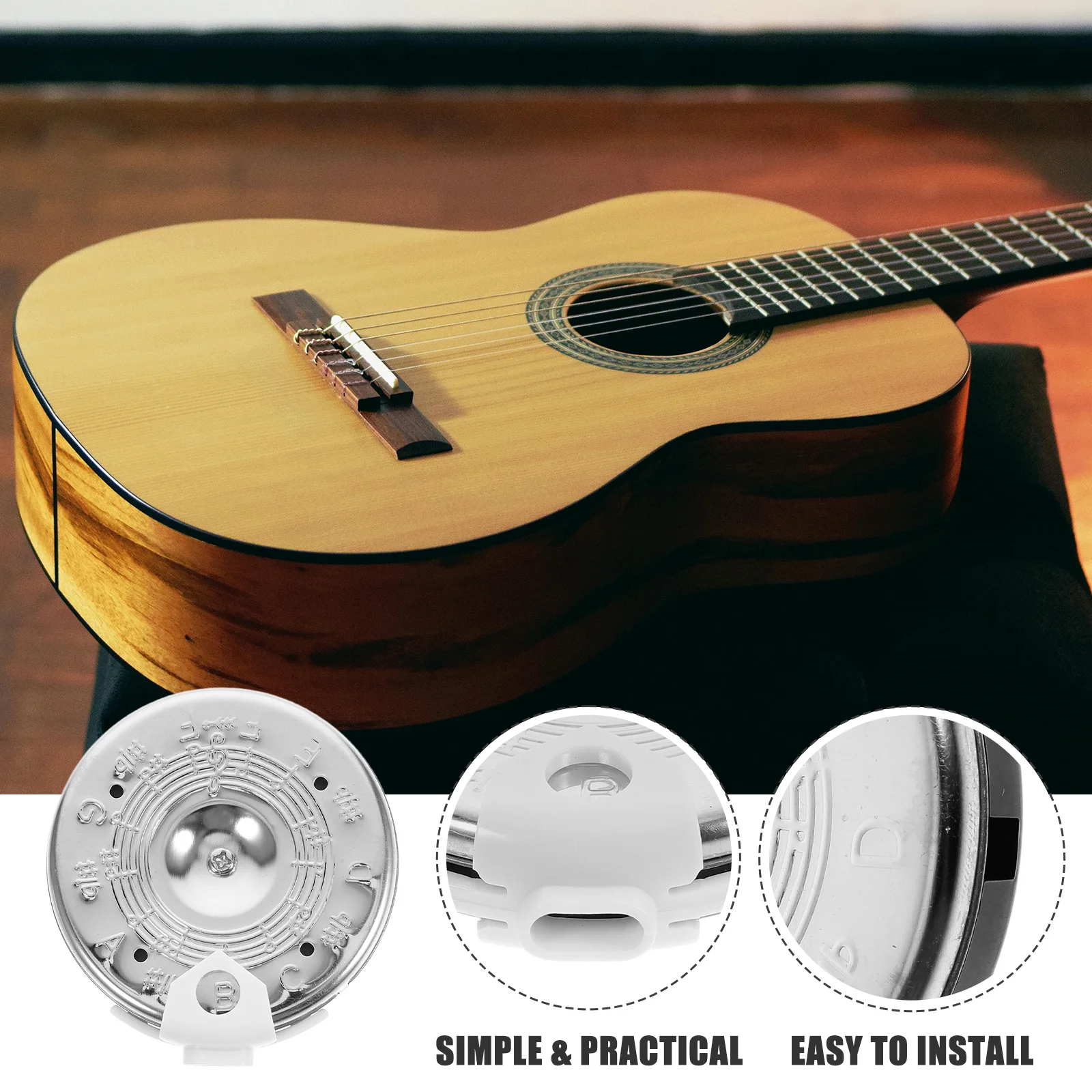 موالف الجيتار 13 درجة جهاز ضبط دائري للكمان باس F-F مفتاح أداة الموسيقى خفيفة الوزن #4