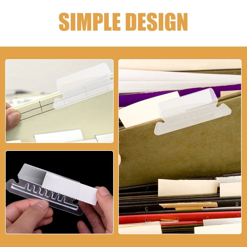 

1Set PVC File Folder Tabs Hanging Labels Index Clips for Office Home Document Organizer Sorting Small Name Tags