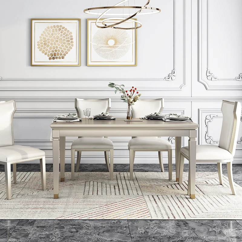

Light Luxury European Dining Table Modern Romantic High Quality Aesthetics Unusual Table Lounge Mesas De Jantar Home Furniture