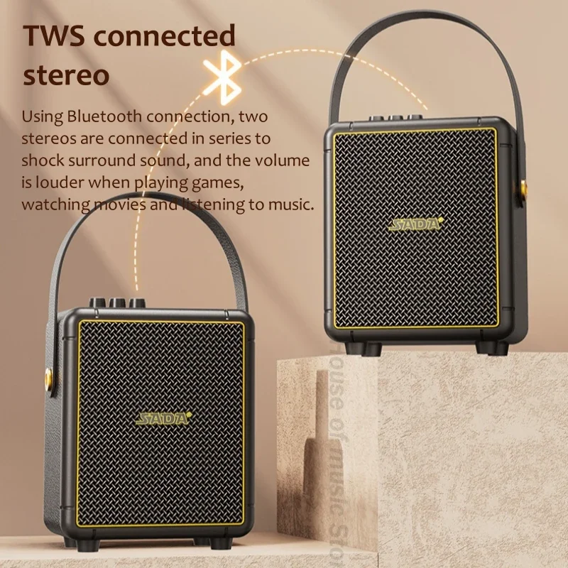 ミニカラオケK08レトロスピーカー,クラシック音楽プレーヤー,ステレオサウンド,ポータブル装飾,旅行,BT 5.0