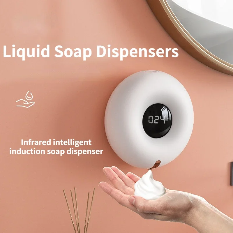 

Smart Bathroom Wall-mounted Liquid Soap Dispensers Annular Contactless Infrared Intelligent Induction Automatic Liquid Pump