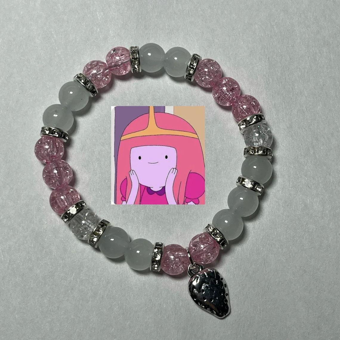 Handmade Bubblegum Princess and Marceline matching bracelet, friendship bracelet, adventure time gift, kawaii bracelet