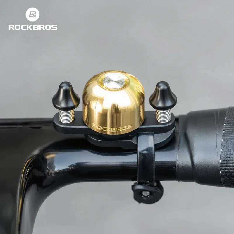 Picture 7: ROCKBROS Mini Road Bicycle Bell 180° Adjustable Small Road Bike Bell Horn Copper Cycling Handlebar Horns Warning Bell Riding