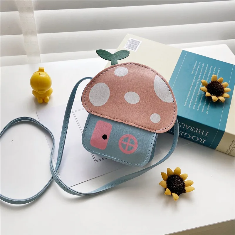 New Kids Messenger Bag Cute Cartoon Mushroom House Styling Coin Purse for Baby Girls Fashion Princess Shoulder Bag Girls Gifts