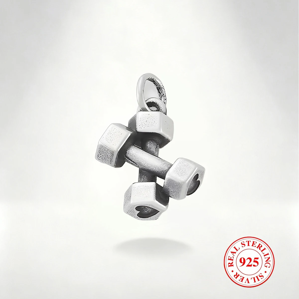 

1 PC S925 Sterling Silver Dumbbell Pendant, Charming and Exquisite DIY Pendant, Suitable for DIY Necklace and Bracelet Decor