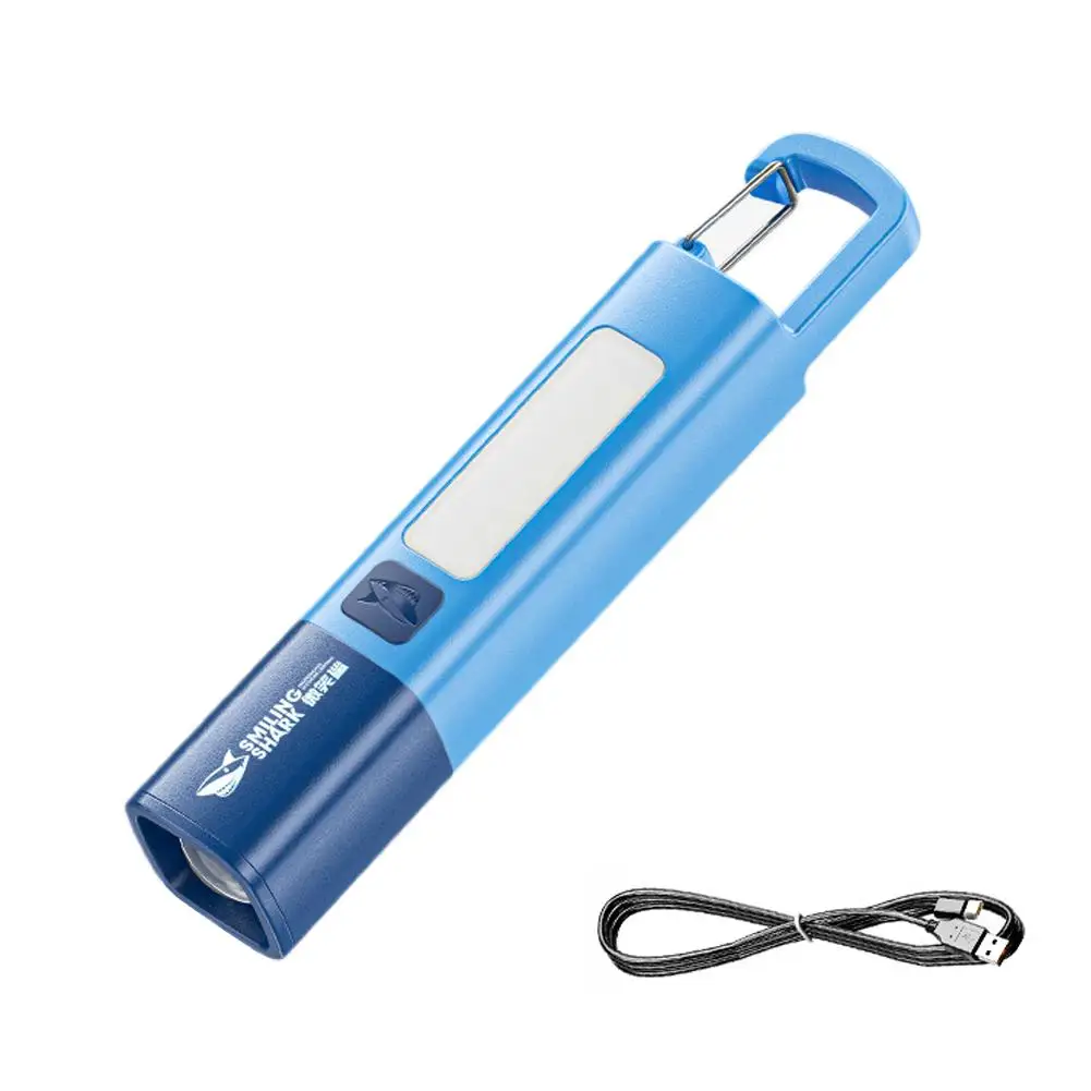 Mini LED Flashlight Rechargeable Portable Outdoor Hanging Hook Camping Light Waterproof Pocket Torch For Kids Hiking Backpacking