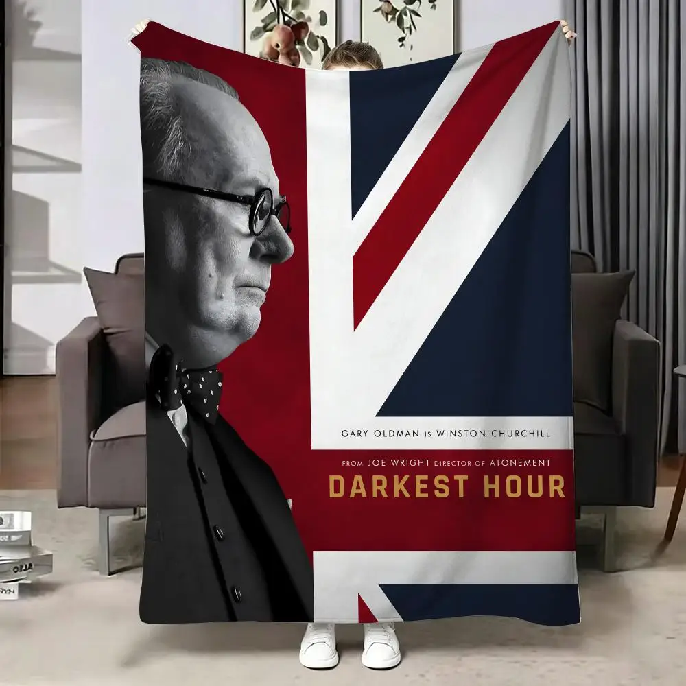Movie D-Darkest H-Hour Throw Soft Warm Flannel Blanket, Multi-use Throw for Bed Sofa Office, Air Conditioning Nap Blanket