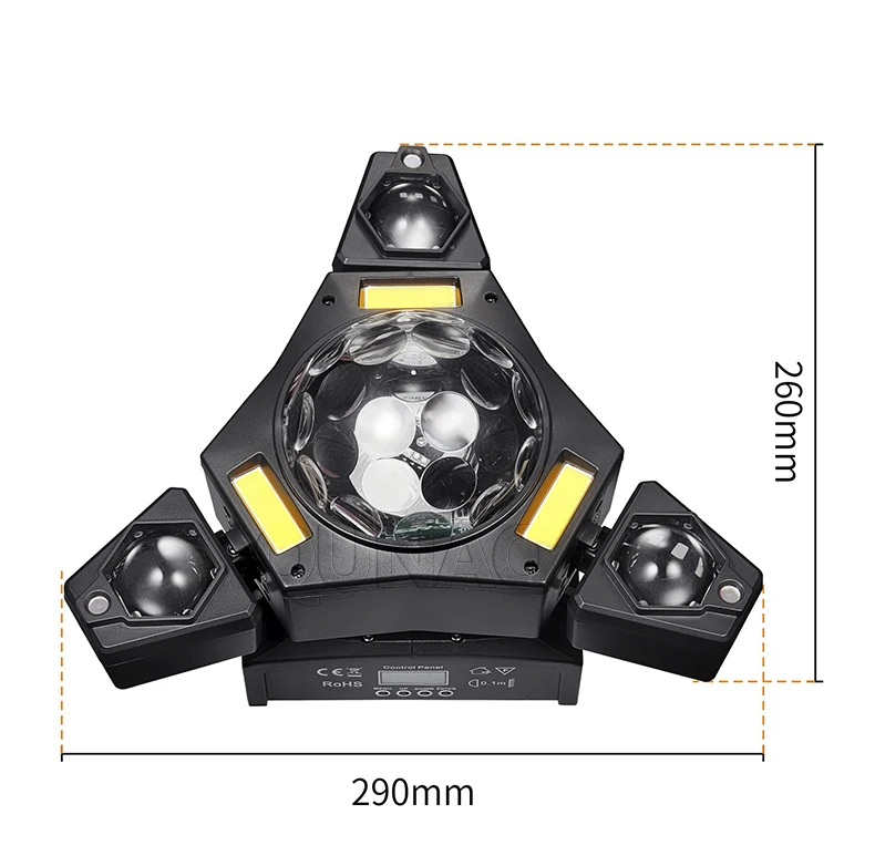 3 Armen LED Podiumverlichting Moving Head met Magic Ball Beam Strobe Laser 5In1 DJ Effect Afstandsbediening DMX512 voor Disco