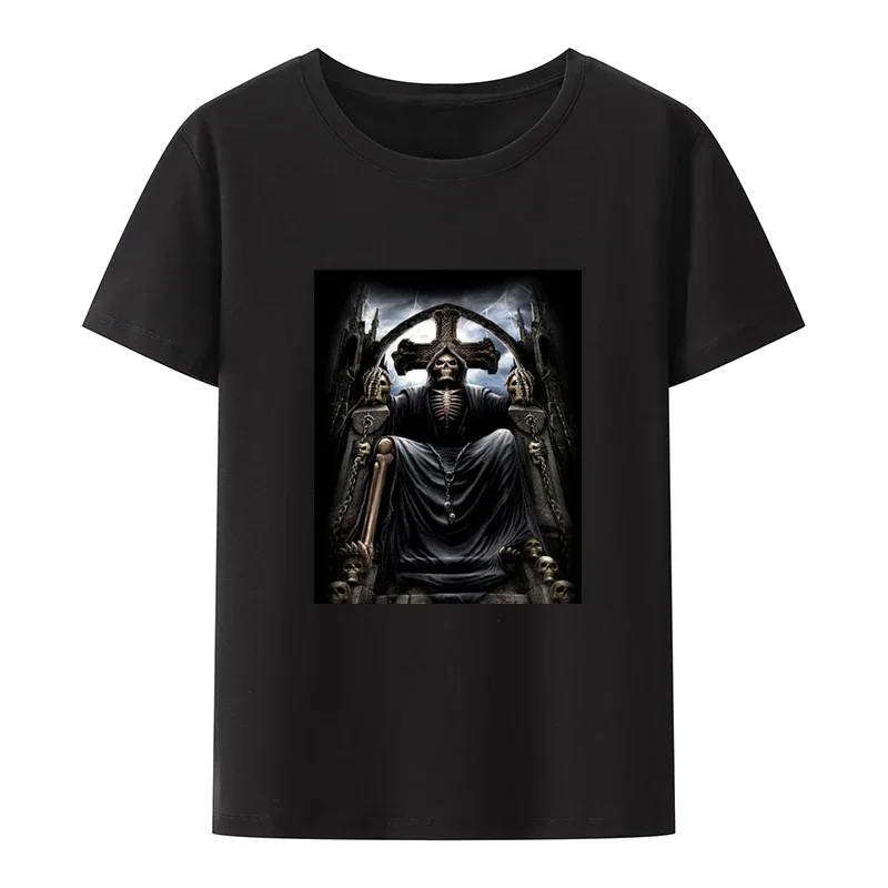 Cool Anime Skul The Born To S Forced 2 Wipe Print O-Neck TShirt Clothes Men Clothing Koszulki Loose Man Short Sleeve T-shirt