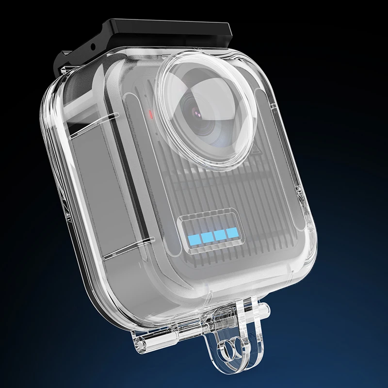 Wasserdichtes Gehäuse für GoPro Max 2-Gehäuse, Tauchschutz, Anti-Drop-Schutzhülle mit Dual-Handhalterung unter Wasser – Detail 4