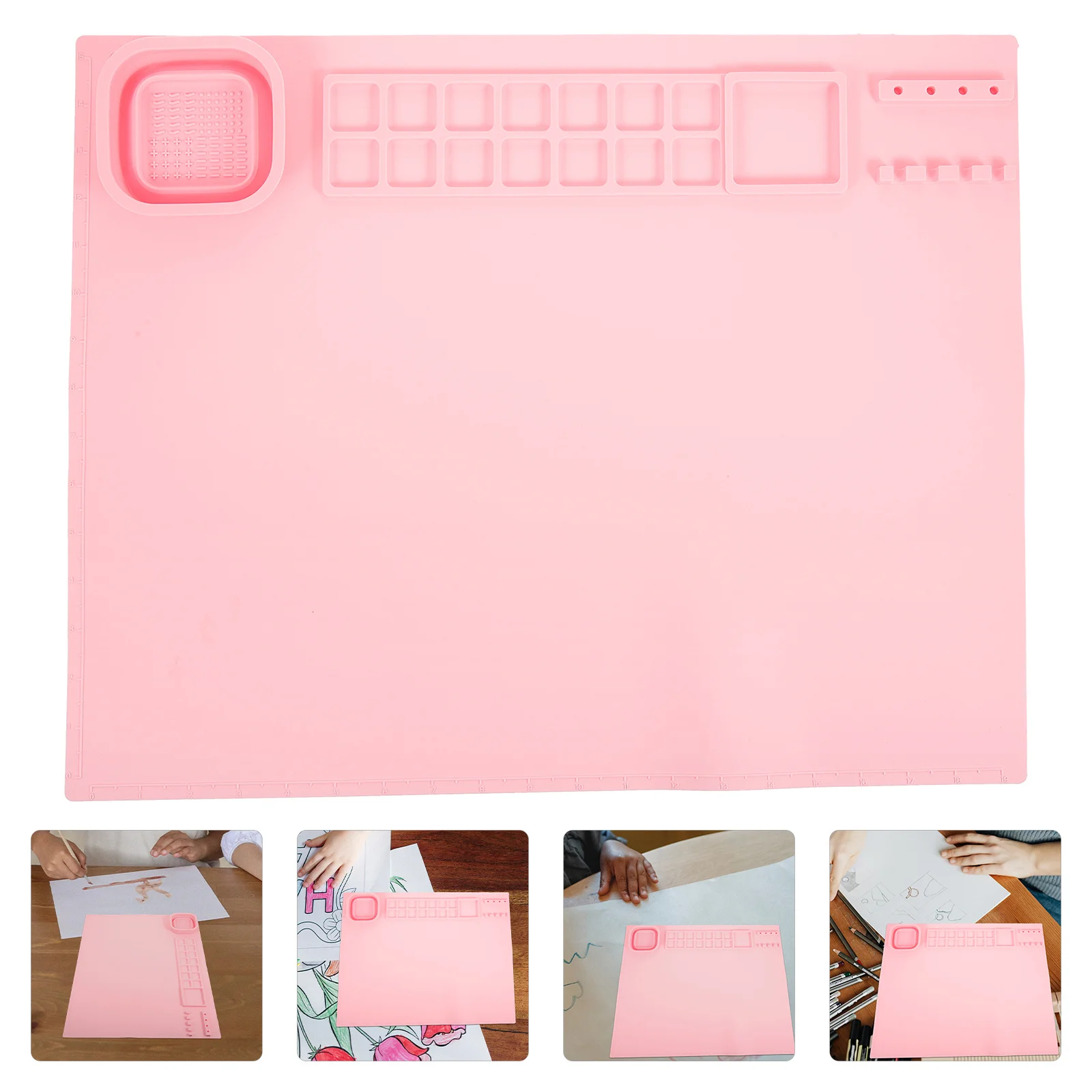 1 مجموعة 1 مجموعة صينية طلاء السيليكون 6-شبكة لوحة خلط الألوان للفنانين دهان داي الحرف المائية النفط الأكريليك المحمولة #1