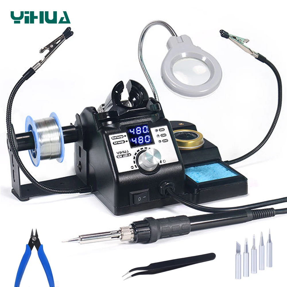 

YIHUA 926LED-IV Digital Soldering Iron Kit Temperature Adjustable Soldering Station with PCB Welding Tool