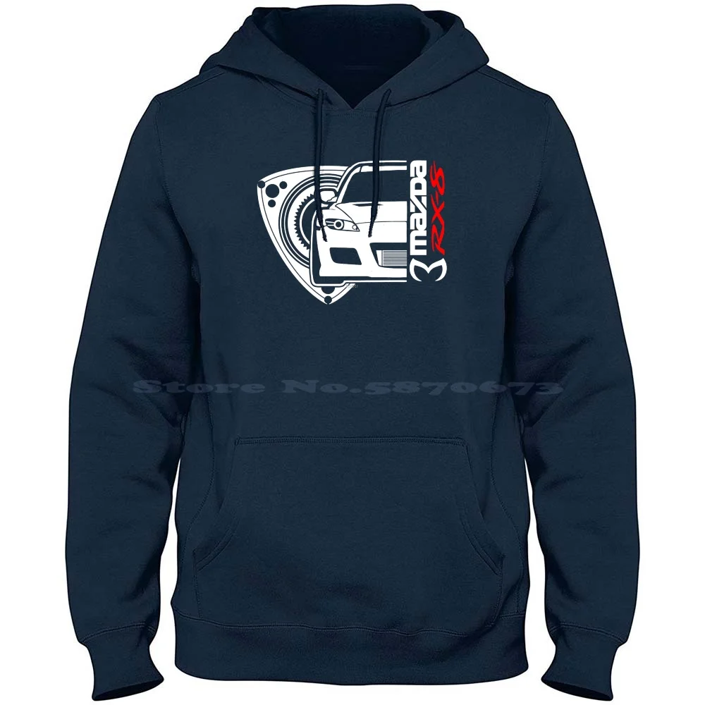 Rx8 Front View 100% Cotton Hoodie Rx8 Car Fun Automotive