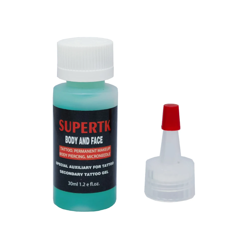 

Supertk Tattoo Blue Gel During Permanent Makeup Eyebrow Tattoo Microblading Piercing Pmu Auxiliary Secondary Gel 1.2OZ