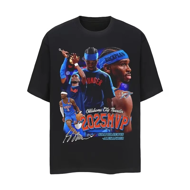 

Summer Basketball Star Shai Gilgeous-Alexander NBA Basketball Commemorative T-shirt High Quality Man Women 100%Cotton T-shirt