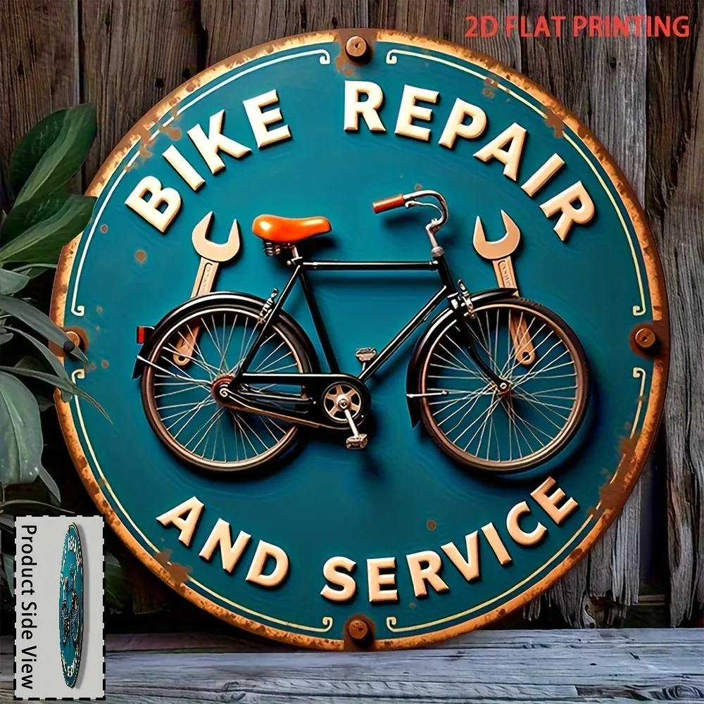 2D Vintage Fahrrad Holz-Wandkunst, Rustikale Handgefertigte Fahrrad-Dekoration für Garage Männerhöhle, Vorgebohrter Aufhänger, Einzigartiges Geschenk für Radfahrer