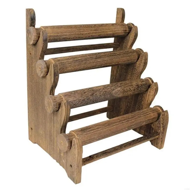 

195C Vintage Wooden Bracelet Stand 4 Tiers Bangle Watch Necklace Display Storage Stand Jewelry Holder Easy to Use