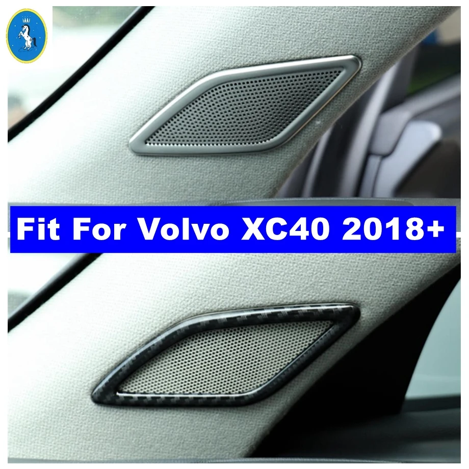 

Chrome Inner A Pillar Audio Speaker Sound Decor Sticker Cover Frame Trim For Volvo XC40 2018 - 2024 Auto Interior Accessories