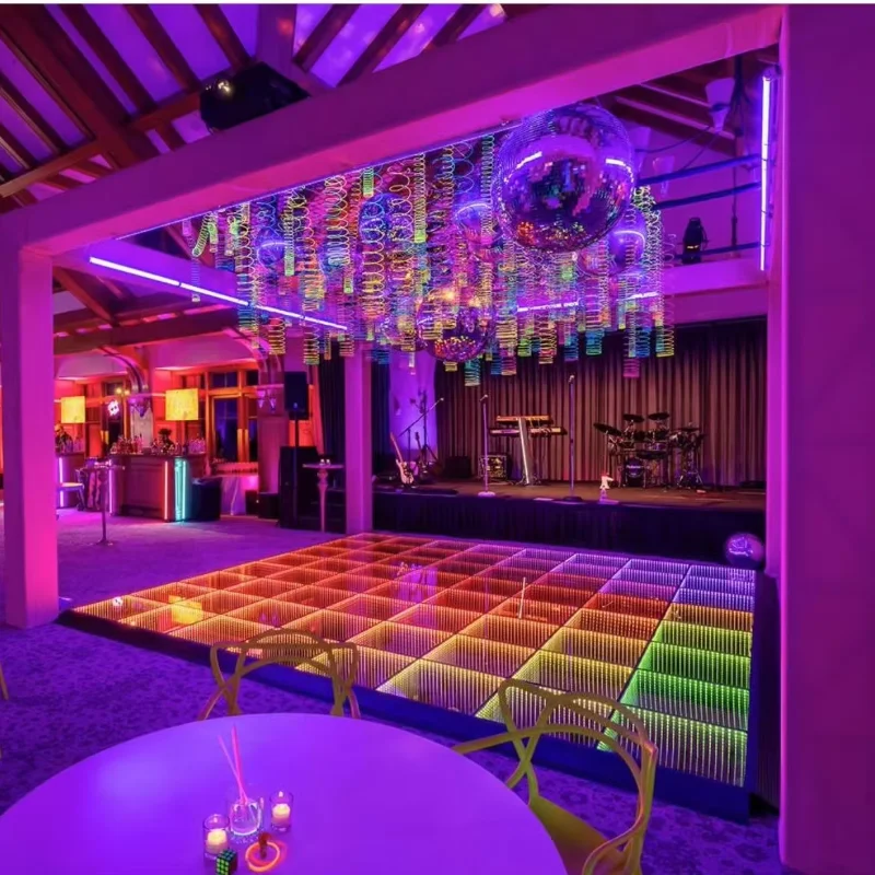 3D Mirror Abyss Light Emitting Diode Dance Floor