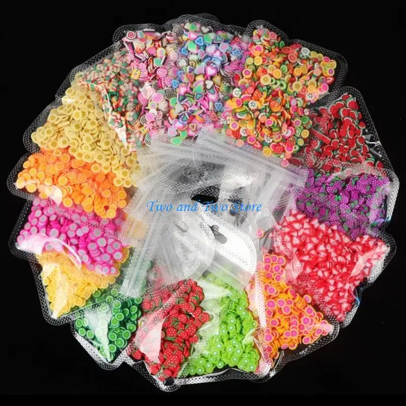HX6F 1Pack Soft Clay Resin Filling Assorted Pieces DIY Crafting Epoxy Colorful Charms
