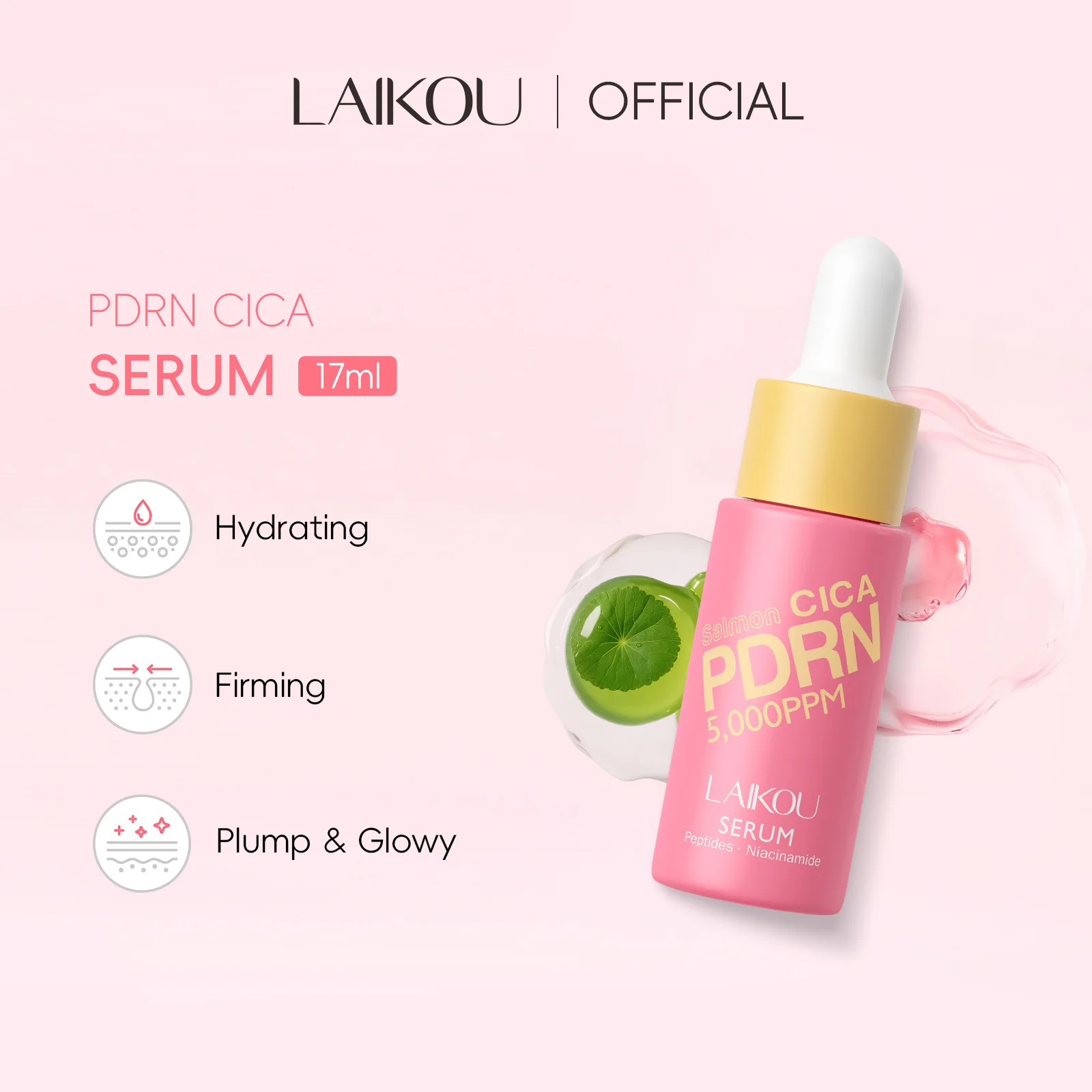 

LAIKOUPDRN Centella Asiatica Serum 17ml, Hydrating Face Serum for Sensitive Skin, Moisturizing Repair Essence