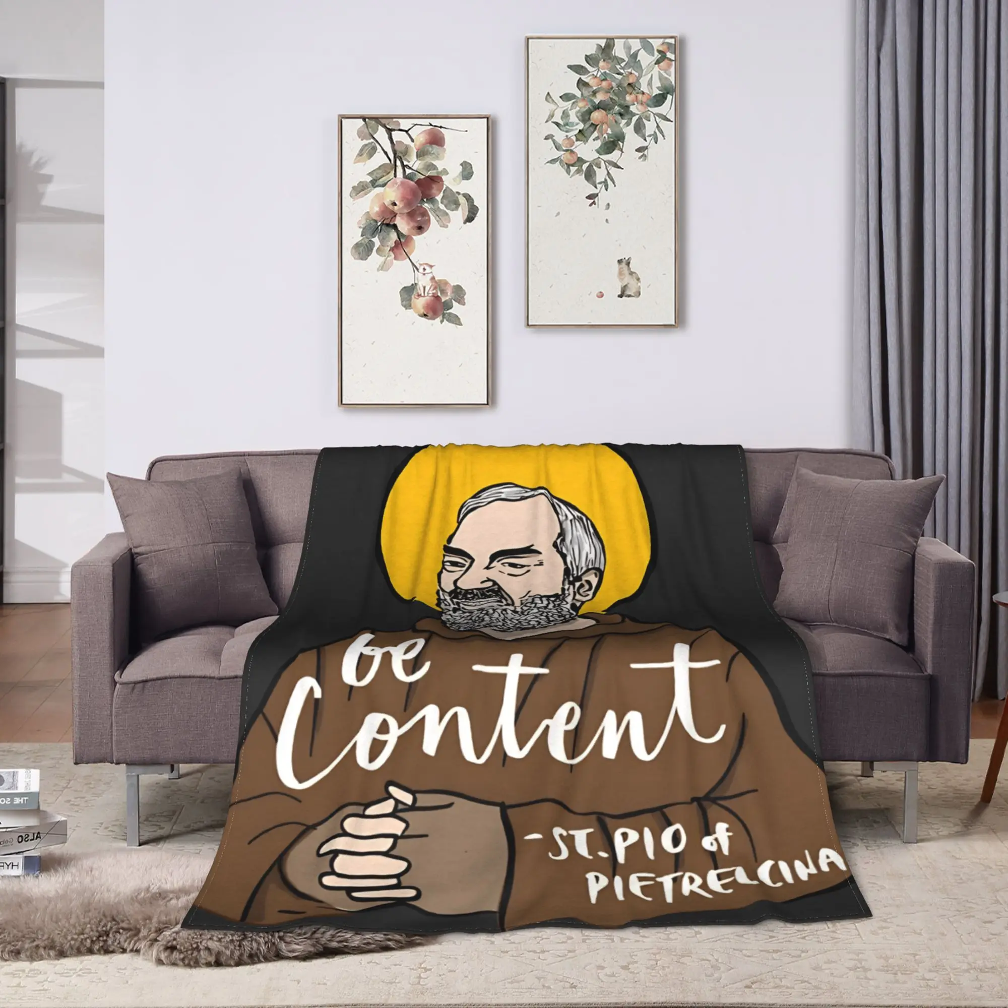 Padre Pio Of Pietrelcina Blanket Quality Warm Soft Stay With Me Throw Blanket Spring Kids Couch Bed Fluffy Bedspread