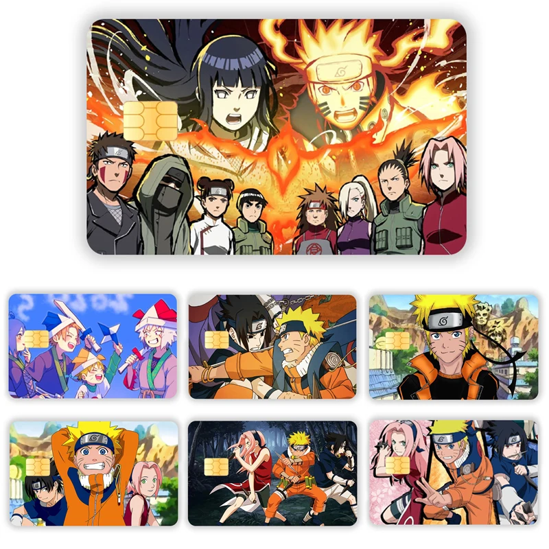 Cartoont Stickers Naruto Card Sticker Credit Card Chip Creativity Fashion Cartoont Kawaii Stickers Big and Small Chip