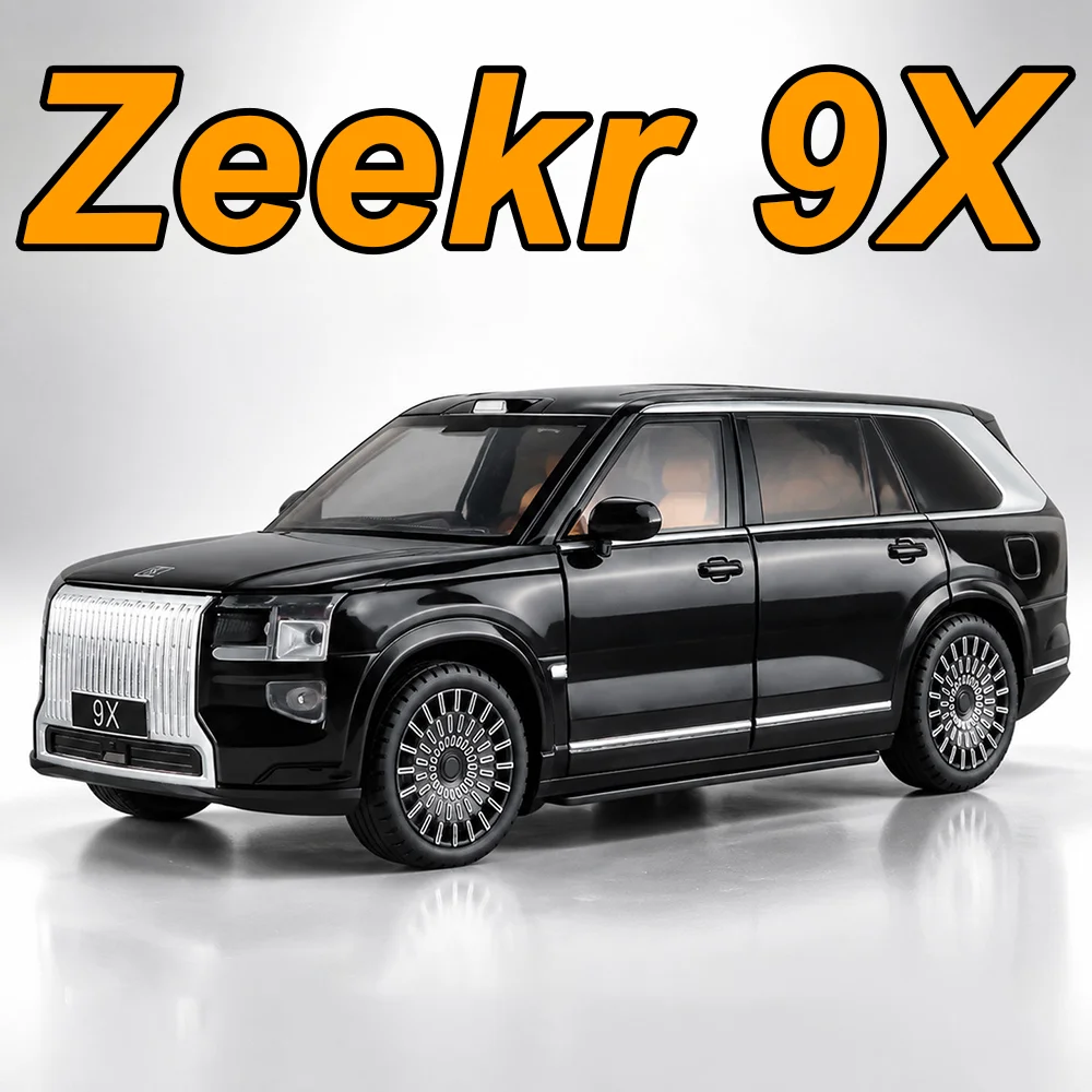 1:24 Zeekr 9X AITO M8 SUV New Energy Car Models Alloy Diecast Toys Doors Opened Rubber Tire Sound Light Toy Interactive Ornament