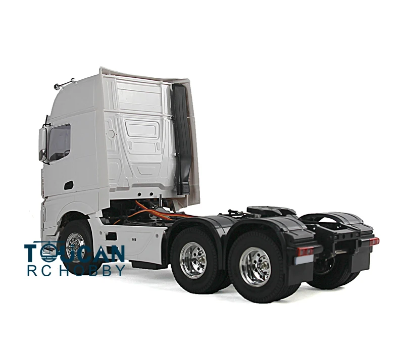 Zestawy US Stock 1/14 Skala RC 3-osiowy Ciągnik Ciężarowy Niemalowany Niezmontowany Samochód Radiowy z Przyczepą KIT Model DIY z Silnikiem Zabawki