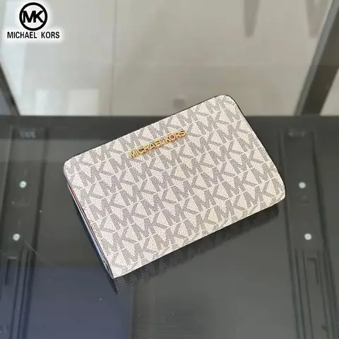 2026 New Michael Kors Women's Fashion Luxury Men's and Women's MK Leisure High end Wallet Card Bag Folding Versatile Zero Wallet