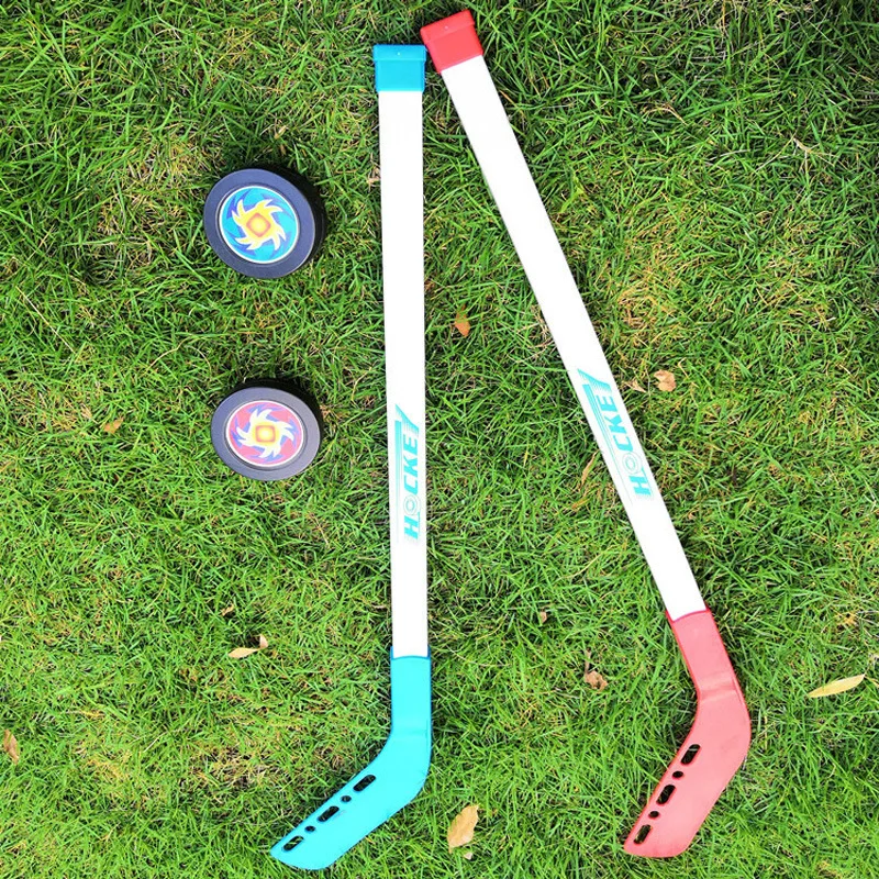 Kids Street Plastic Set, Mini 2Hockey Sticks, 2Puck Sports, Ice Hockey Training, Juniors Toys, Indoor and Outdoor Gift