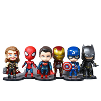 6pcs Marvel Avengers Action Figure Toy Captain America Thanos Spiderman Iron Man Thor Super Hero Cake Decoration Dolls