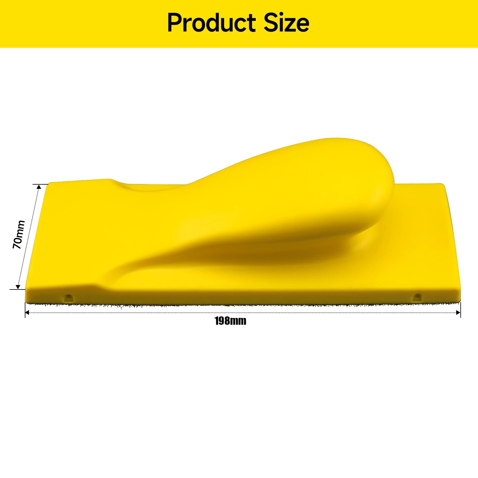 70 mm x 198 mm Sanding Block Handy Suitable for Hook and Loop Sand Paper, for Hand Sanding Filler, Plaster, Wood