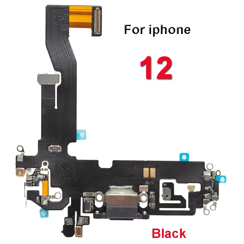 USB Charging Port Flex Cable With MicroPhone For iPhone 5 6 7 8 X XR XS 11 12 14 Pro Max Plus Mini Dock Charger Connector Ribbon