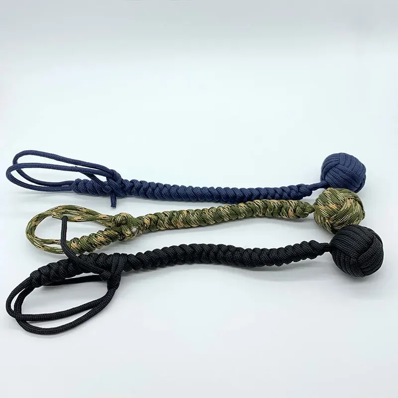 Lengthen EDC Self Defense Monkey Fist Rope Steel Ball Broke Window Outdoor Personal Safety Keychain Dropshipping