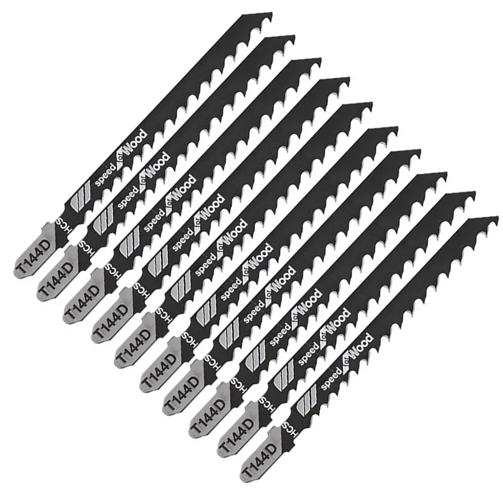 HCS-Jigsaw Blade Substituição para madeira de alta velocidade, placa plástica, corte de serra, ferramentas para madeira, T144D, 10pcs