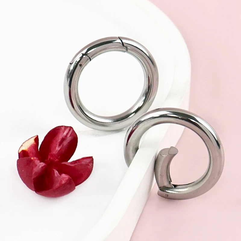 

2-10Pcs Meetee 304 Stainless Steel Buckle Keychain Snap Hook Clip Clasp Spring Hooks Bag Strap Link Ring O Rings DIY Accessories