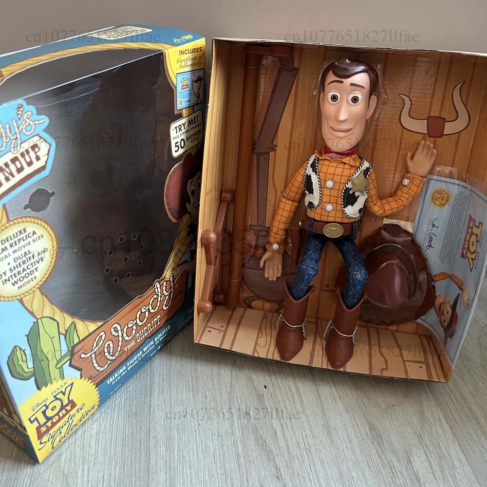 

High-Quality Pixar Toy Story 3 Talking Woody Model Toys Sing Soft Real Clothes Figure Action Figure Christmas Present For Kids