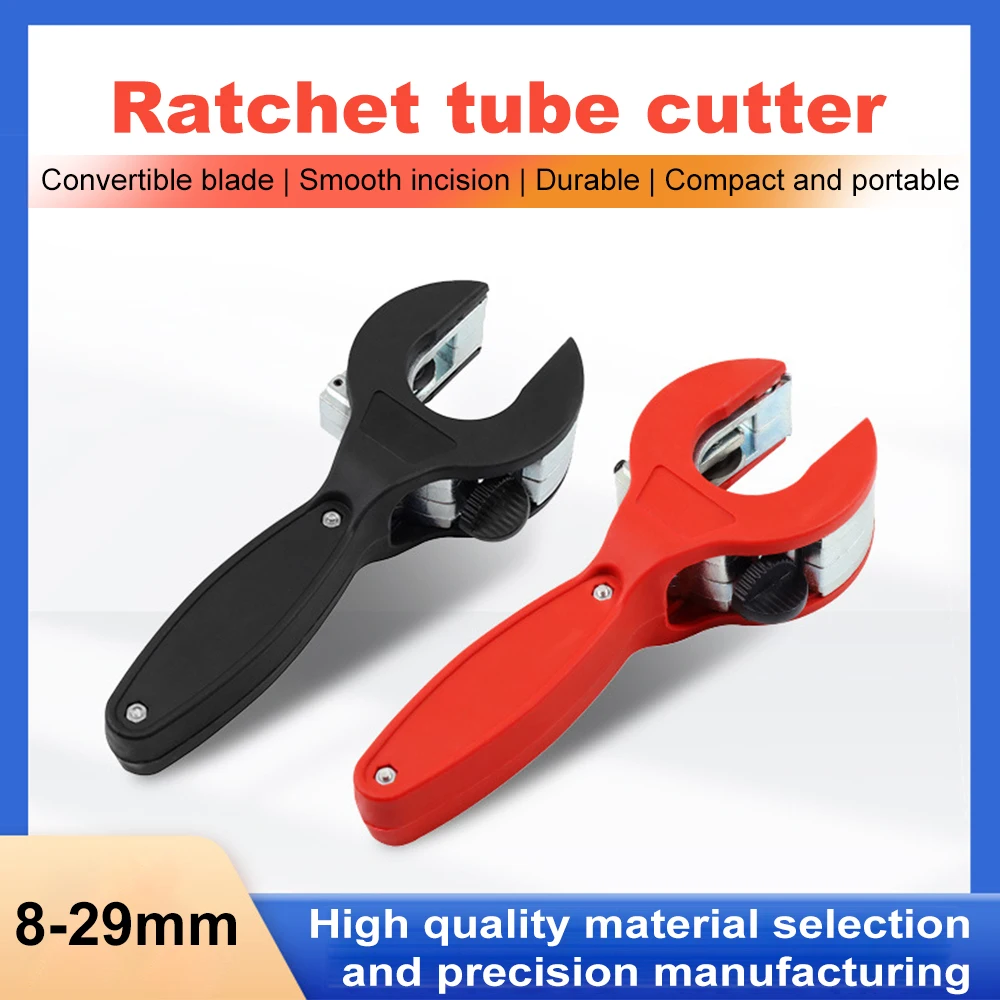 Heavy Duty Ratchet Pipe Cutter - Adjustable Alloy Hose Cutting Tool for PVC, Copper, Rubber Pipes - Ergonomic Handle for Easy Us