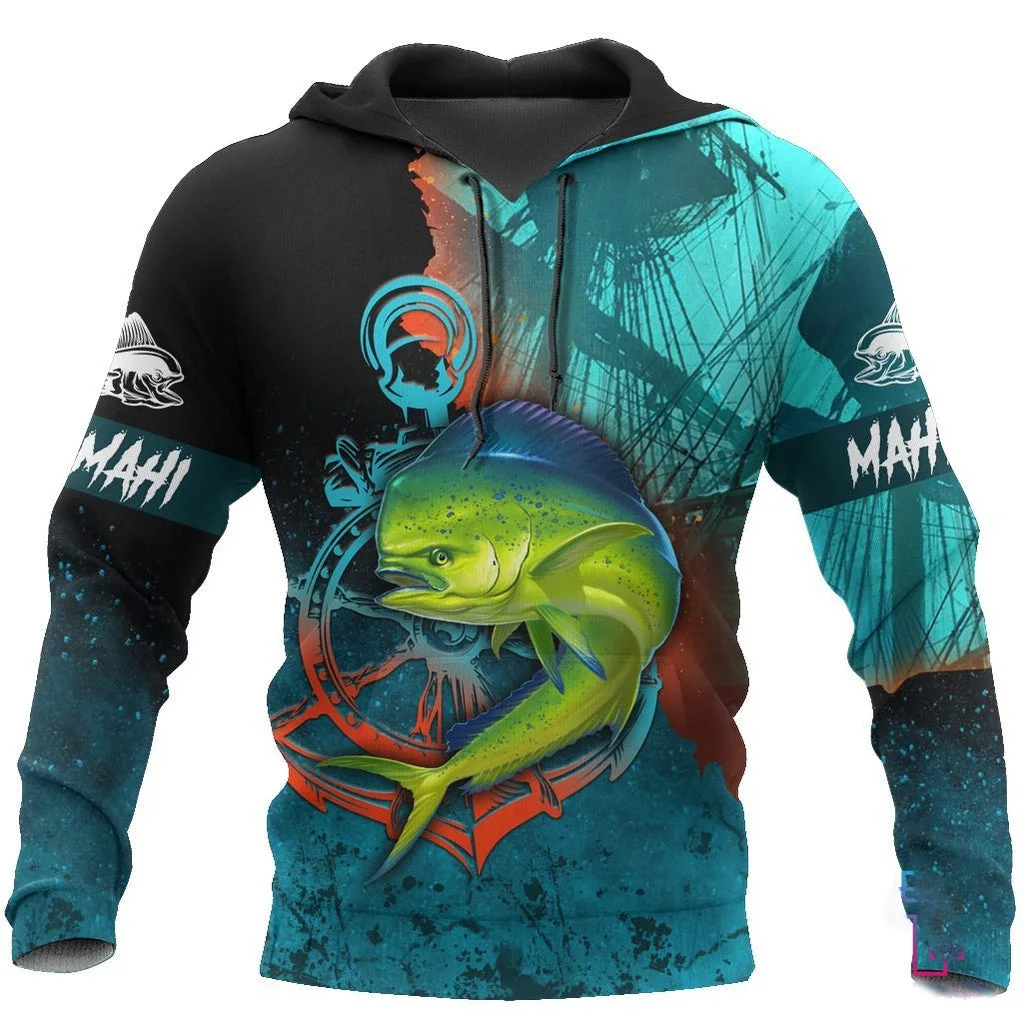 2023 New 3D T-shirt Hoodie Street Apparel Men\'s Pullover Academy Role Playing Costume Designer Fish Reaper