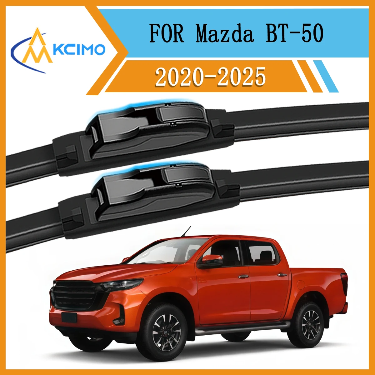 

Wiper Blade Set For Mazda BT-50 TF 2020-2025 Direct Replacement Easy Clip-On Installation Clear in Rain/Snow Front Windshield