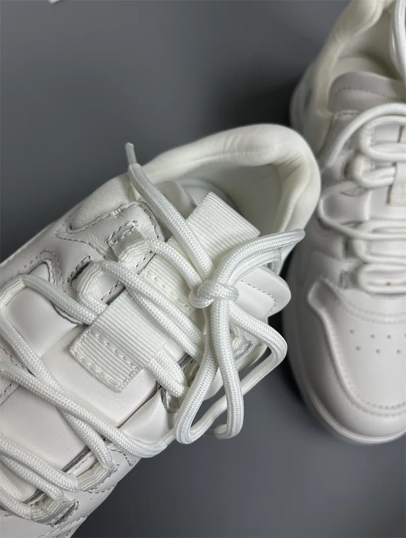 Jenny&Dave 2024 Solid  Shoes Women Sneakers Women Retro Thick Soled Leather Sports Shoes Women Fashion Causal