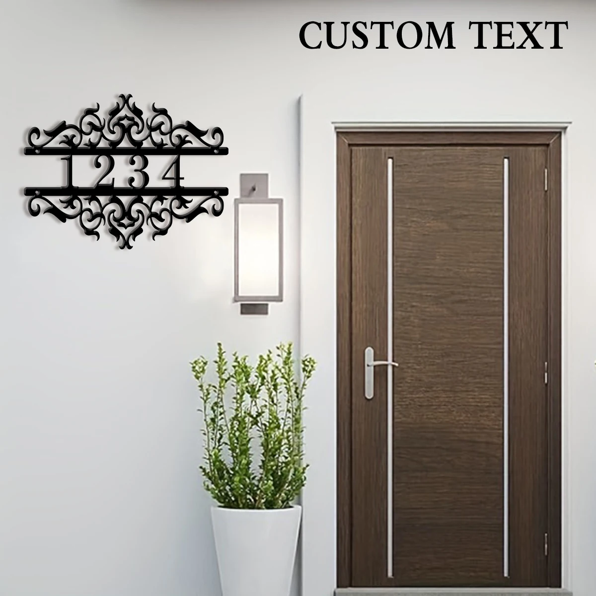 1Pc Custom heart Metal Door Street Address Number Sign,Ideal Home Room Garden Farm Fence Office Windows Wall Post Box Decor Gift view 2