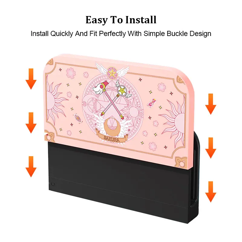 Custodia protettiva per piastra frontale Magic Girls per Nintendo Switch 2 Custodia per piastra frontale di ricambio decorativa per stazione dock TV di ricarica