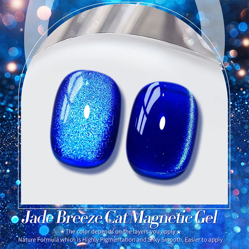 BORN PRETTY 10ml Smalto per unghie gel magnetico per gatti in vetro gelatina blu intenso Colore estivo Semi permanente per manicure Smalto gel UV LED