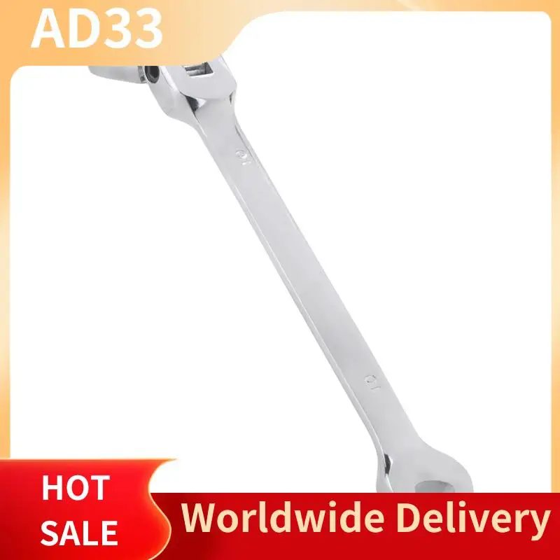 

Top Deals 1PC Flexible Head Ratchet Metric Spanner Open End And Ring Wrenches Tool 10Mm