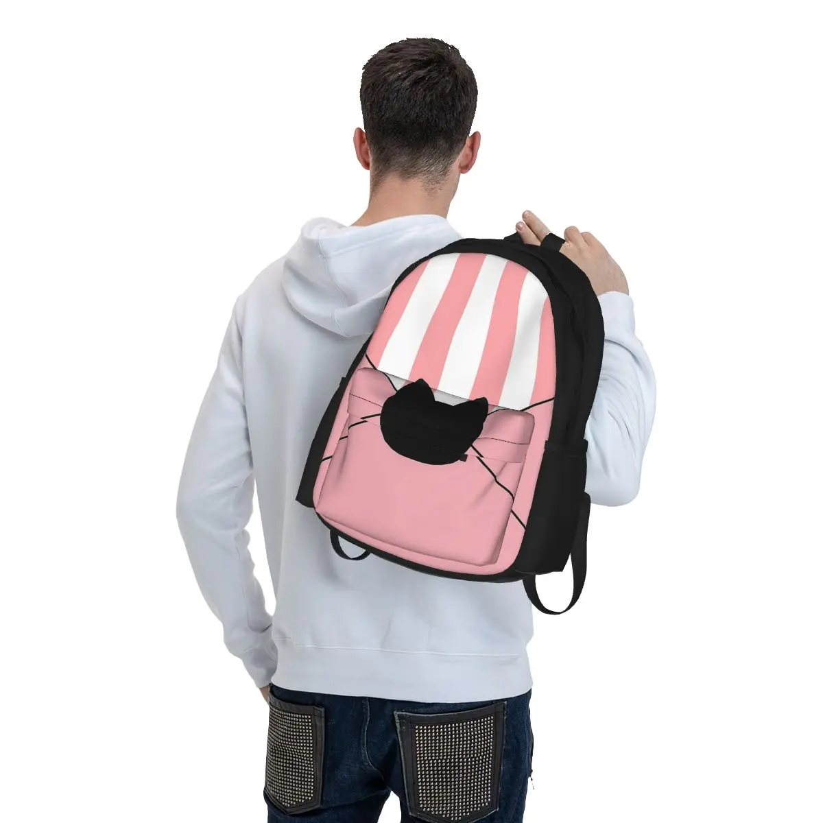 Biene und Welpen Katze Temp Arbeits aufgabe horizontale Rucksäcke Bücher tasche Schult aschen Cartoon Kind Rucksack Laptop Rucksack Umhängetasche