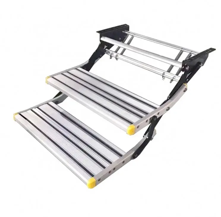 Factory Direct Sale Flexible Aluminum Alloy Double Layers Rv Caravan Trailer Folding Ladder For Motor Home